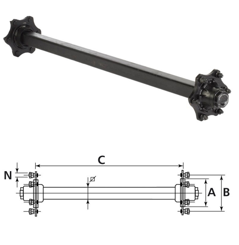 Laufachse 900/1050/750 kg bei 40 km/h