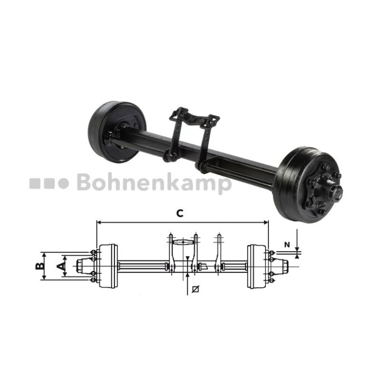 Rückmatikachse 6700/6700/6000 kg bei 40 km/h