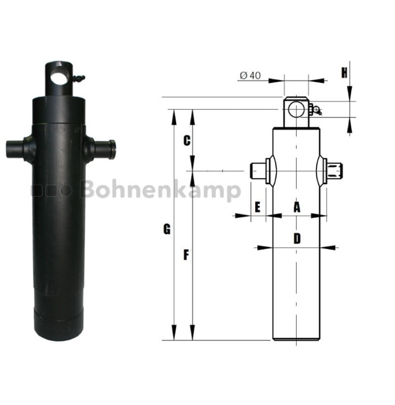 Kipperzylinder 2 Stufen, 2 t Hubkraft