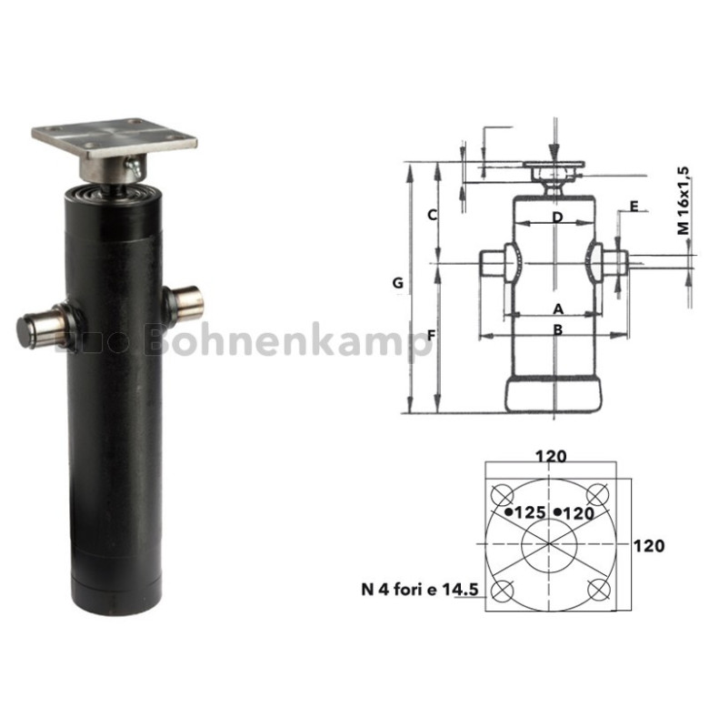 Kipperzylinder 3 Stufen, 6.5 t Hubkraft